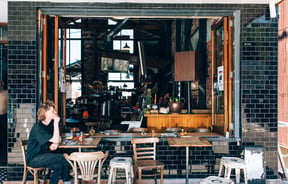 The coffee window at Lyttelton Coffee Company cafe.