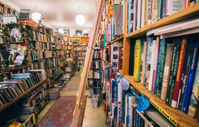 Books on shelves.