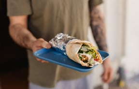 Wrap on a plate at Phoenician Falafel.