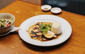 A plate of food.