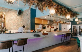 Bar and kitchen area at Prohibition Smokehouse, Dunedin.