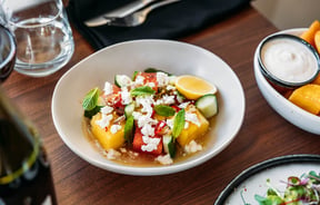 Watermelon and cucumber salad at Rata's Kitchen in Petone