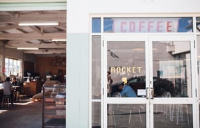 Entrance to Rocket Coffee Roasters.