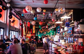 Inside the bar.