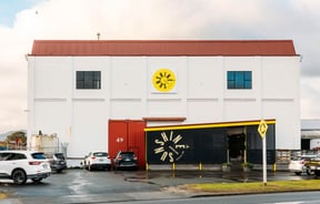 The white exterior of The Sunshine Brewery Gisborne.