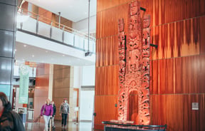 The interior of the museum.