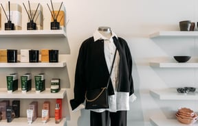 Mannequin and shelving at The Cove.