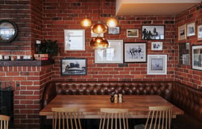 A corner seating area.
