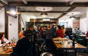 The busy restaurant.