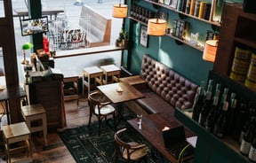 Looking down into the bar from upstairs.