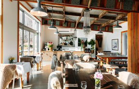 The light and colourful interior of Packing Shed Alexandra Central Otago .