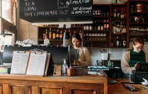 Staff working behind the counter.