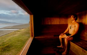 Person enjoying a sauna session at The Sauna Project.