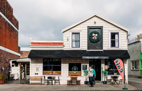 The exterior of the Three High Street cafe in Rangitikei.