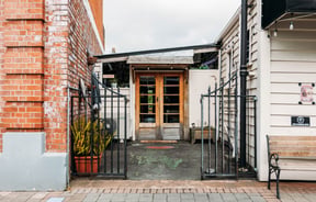 The side entrance to Three High Street cafe in Rangitikei.