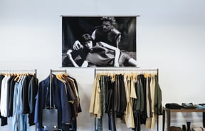 Clothes on display.