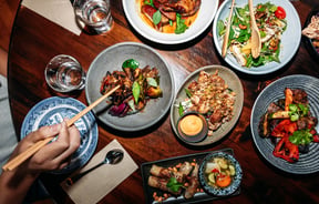 Selection of dishes on the table at Apache.