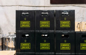 Choose To Reuse Crates at The Bond Store.