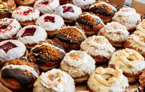 Rows of donuts from Wellington's Belen.