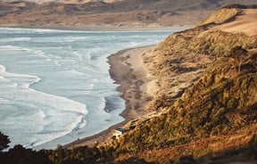 The beach at Raglan, New Zealand.