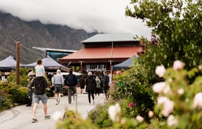 People hanging out outside at Remarkables Market Queenstown.