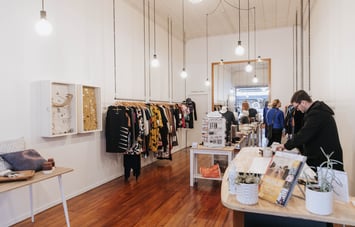 Inside the store.