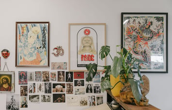 Artwork and inspiration on the wall at Inside Tattoo, Wānaka.