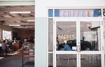 Entrance to Rocket Coffee Roasters.