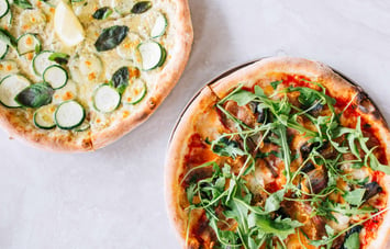 Close up of pizza.