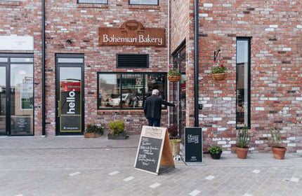 Brick facade of the Bohemian Bakery.