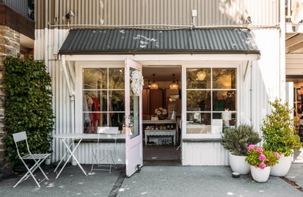 The quaint exterior of Bunnies in Arrowtown.