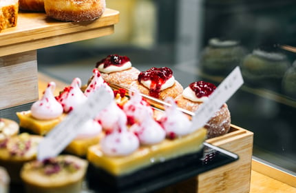 Sweet treats on display at Gather Foodhouse, Hamilton.