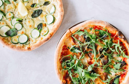 Close up of pizza.