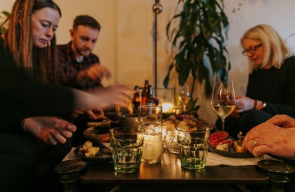 People enjoying a platter at Six Ounces, Christchurch.