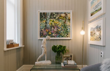 Artwork and sculpture at Susan Badcock Gallery, Geraldine.
