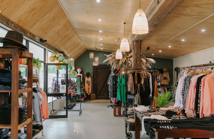 The inside of The Red Little Fox store in Fairlie.