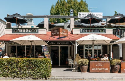 The exterior of The Winery Arrowtown on a sunny day.