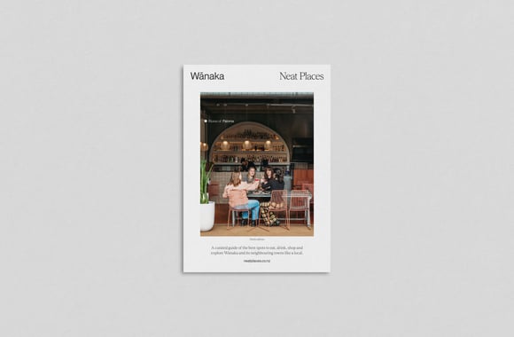 The front cover of the latest Neat Places Wanaka pocket guide.
