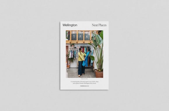 A front cover picture of the 18th edition of the Neat Places Wellington pocket guide.