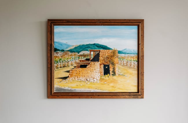 Artwork on the wall at Ōhau Wines.