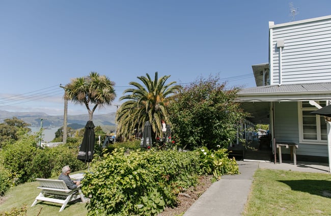 Gardens at Ōtoromiro Hotel, Governors Bay.
