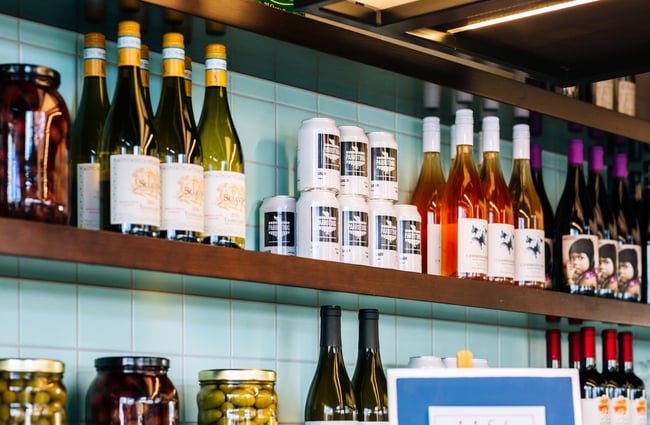 Drinks on the shelves at 1154, Wellington.