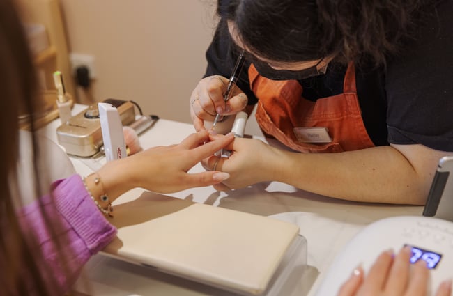 Close up of a manicure in progress at 1999 House of Nails - Manchester Street.