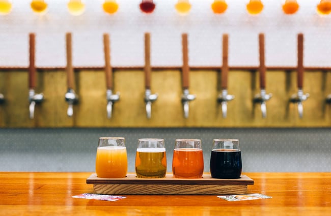Beer on the counter.