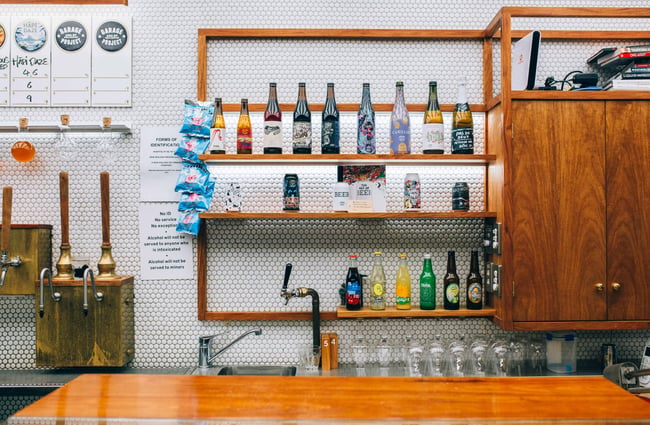 Behind the counter at 91 Aro.