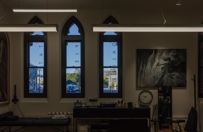 View out the windows at Absolution.