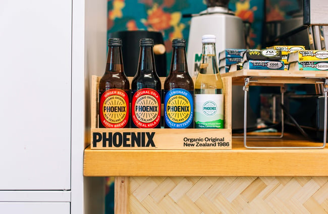 Phoenix drinks on the counter at Aloha Friday, Porirua.