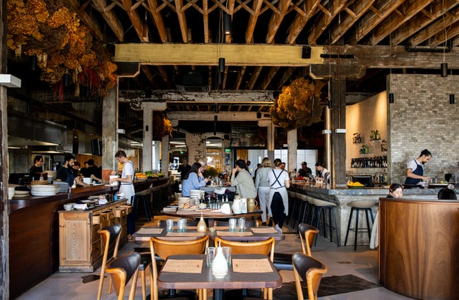 The interior of Amano restaurant in Auckland.