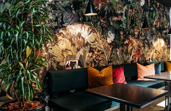 Banquette seating area at Amayjen.