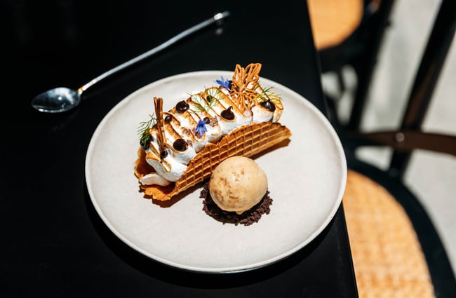 A dessert on a table at Amayjen.